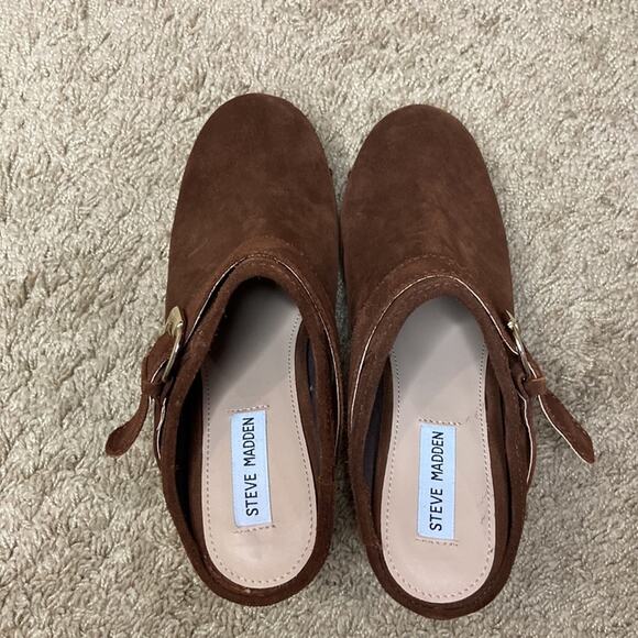 NWOT Steve Madden Women Y2K Brown Hilde Suede Platform Mule Size 8.5 - Picture 5 of 9